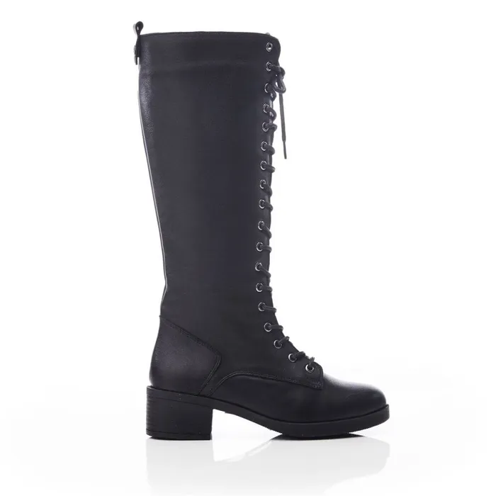 Heeled And Wedge Boots Women Moda In Pelle Galliana Black Leather