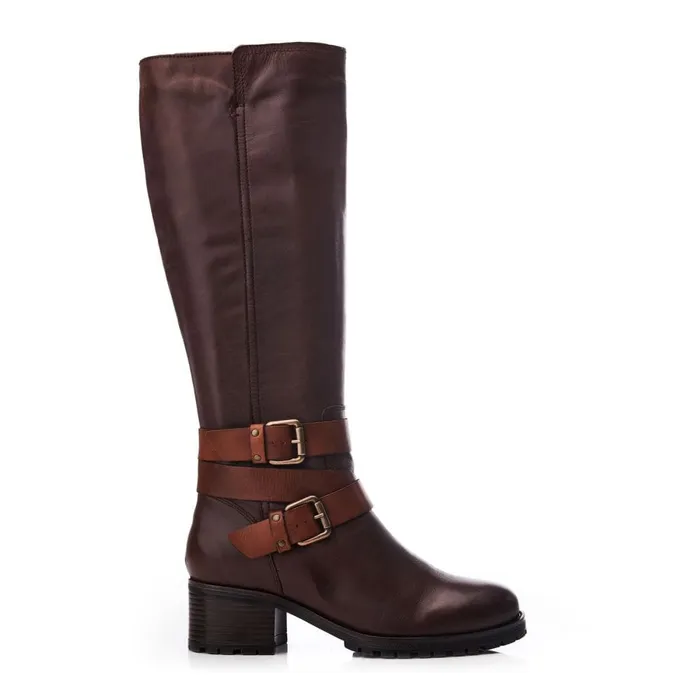 Heeled And Wedge Boots Women Moda In Pelle Hadleigh Dark Brown Leather