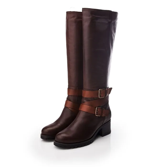 Heeled And Wedge Boots Women Moda In Pelle Hadleigh Dark Brown Leather