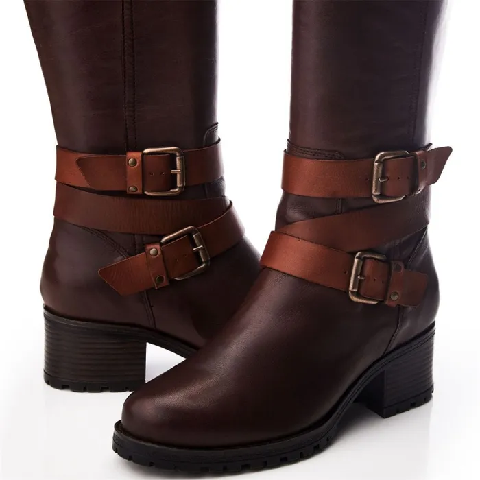 Heeled And Wedge Boots Women Moda In Pelle Hadleigh Dark Brown Leather