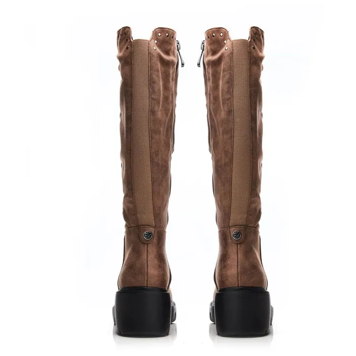 Heeled And Wedge Boots Women Moda In Pelle Halsey Khaki Protauras