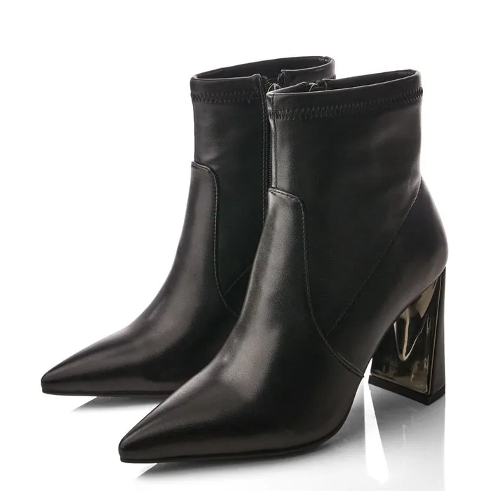 Heeled And Wedge Boots Women Moda In Pelle Lemmie Black Porvair