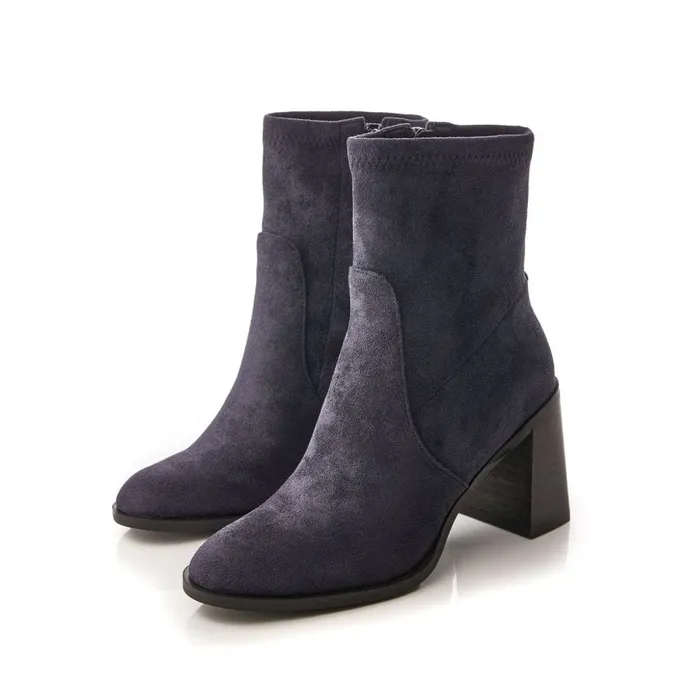 Heeled And Wedge Boots Women Moda In Pelle Marylou Navy Alcantara