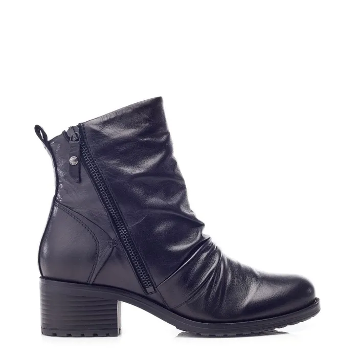 Heeled And Wedge Boots Women Moda In Pelle Onika Black Leather