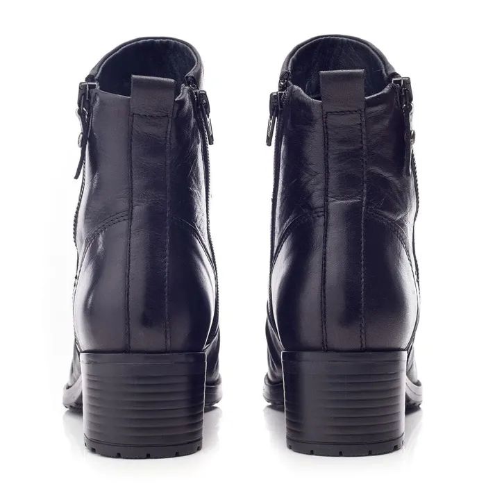 Heeled And Wedge Boots Women Moda In Pelle Onika Black Leather