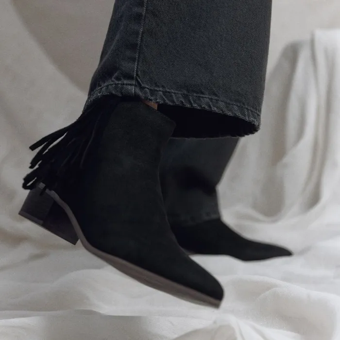 Heeled And Wedge Boots Women Moda In Pelle Pichon Black Alcantara