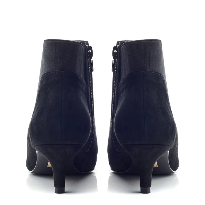 Heeled And Wedge Boots Women Moda In Pelle Qute Black Suede
