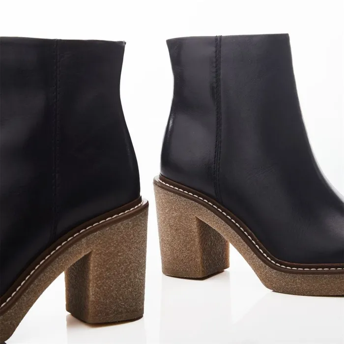 Heeled And Wedge Boots Women Moda In Pelle Sh Casero Black Leather