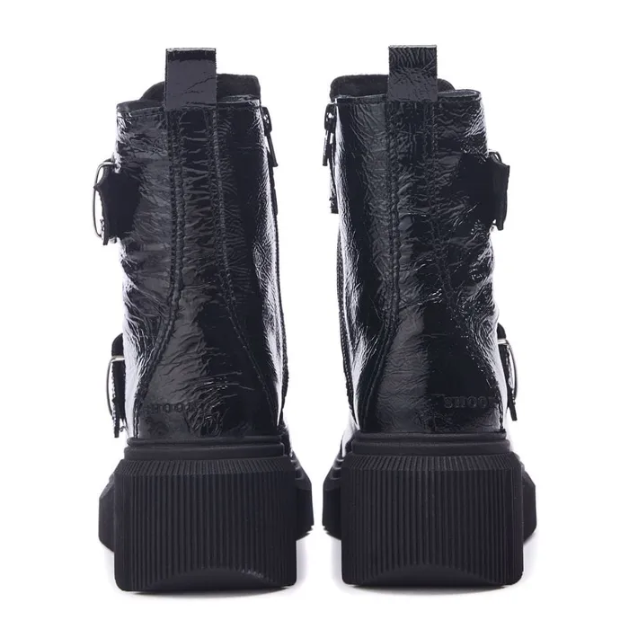Heeled And Wedge Boots Women Moda In Pelle Shoon Sh Osborne Black Patent Leather