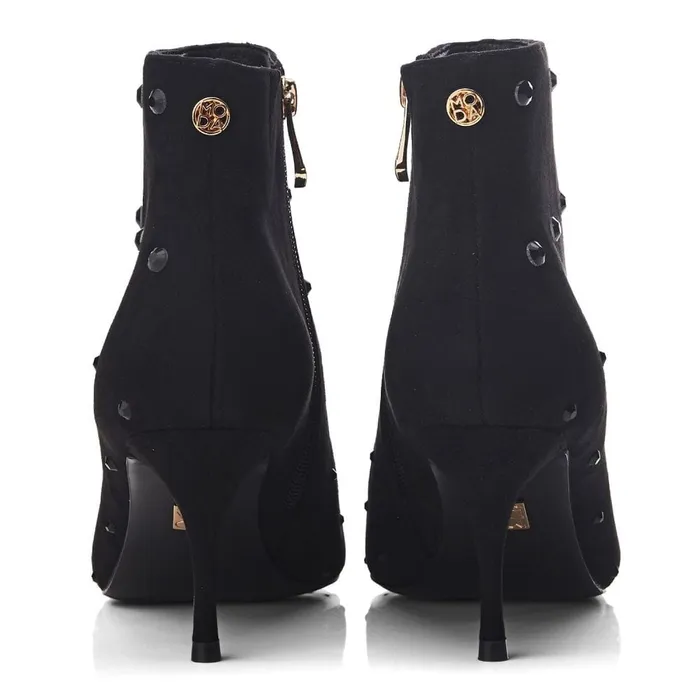 Heeled And Wedge Boots Women Moda In Pelle Wenoa Jet Black Alcantara