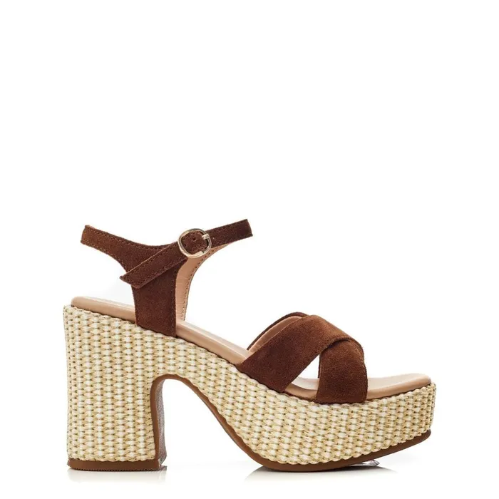 Heeled Sandals Women Moda In Pelle Luchiia Tan Suede