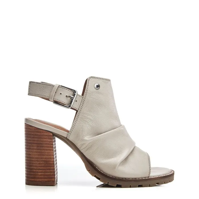 Heeled Sandals Women Moda In Pelle Mirianne Taupe Leather