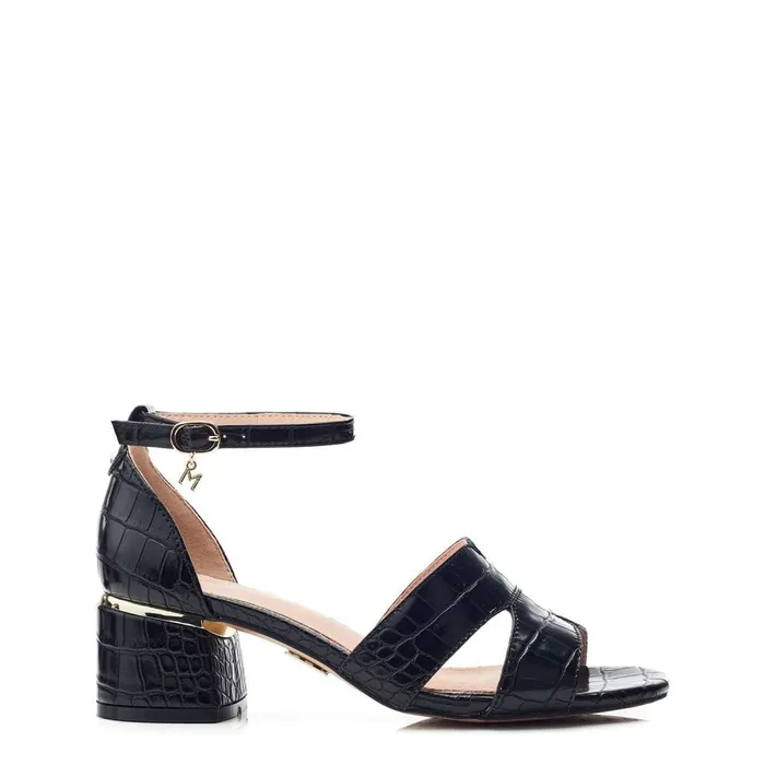 Heeled Sandals Women Moda In Pelle Nafiah Black Porvair