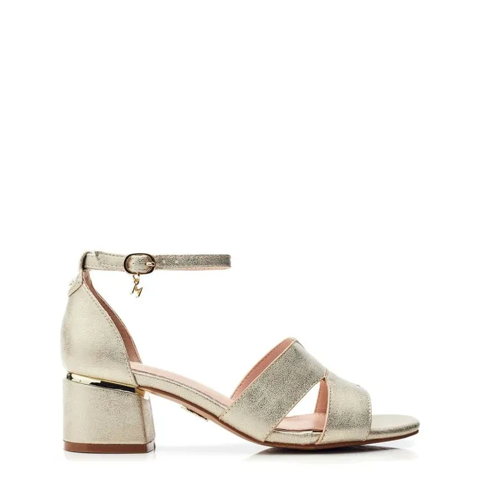 Heeled Sandals Women Moda In Pelle Nafiah Gold Porvair