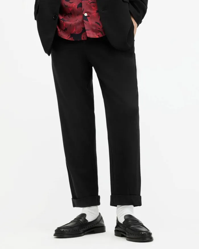 Helm Slim Fit Cropped Tapered Pants Black Men AllSaints Pants