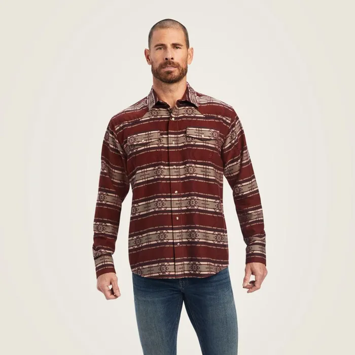 Hendrie Retro Fit Shirt Cherry Mahogany Men Ariat Button Down Shirts