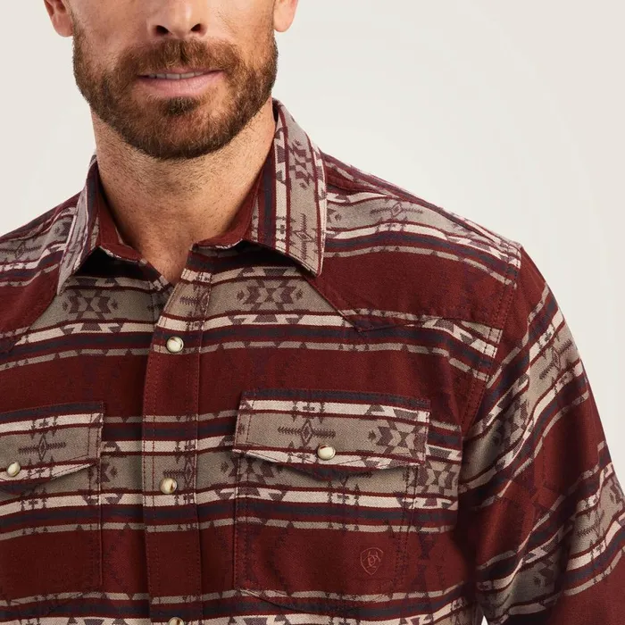 Hendrie Retro Fit Shirt Cherry Mahogany Men Ariat Button Down Shirts Hendrie Retro Fit Shirt Cherry Mahogany Men Ariat Button Down Shirts