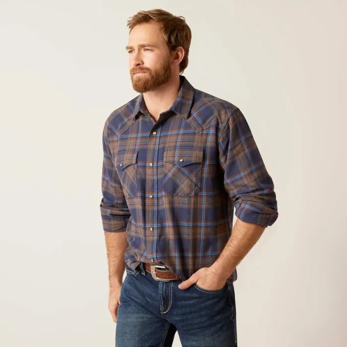 Hendrix Retro Fit Shirt Mood Indigo Men Ariat Button Down Shirts