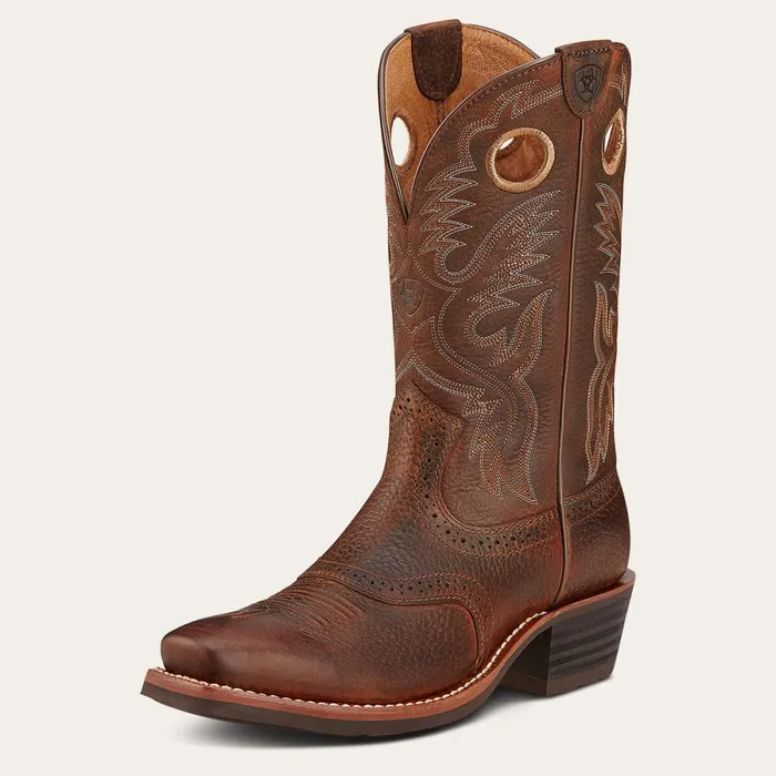 Heritage Roughstock Western Boot Brown Oiled Rowdy Men Ariat Western Boots