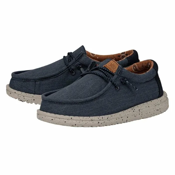 Hey Dude Big Kids Wally Youth Washed Canvas Navy 8211 Kids Hey Dude Big Kids Wally Youth Washed Canvas Navy 8211 Kids