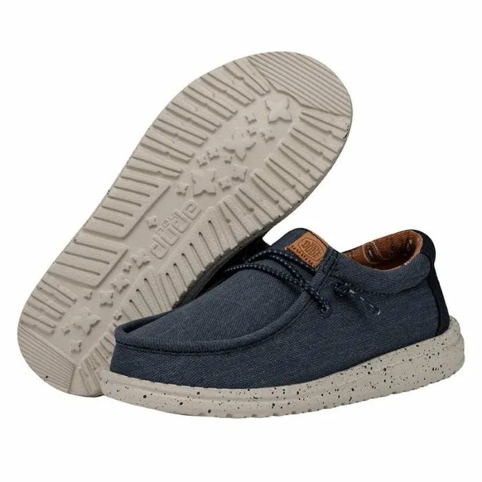 Hey Dude Big Kids Wally Youth Washed Canvas Navy 8211 Kids Hey Dude Big Kids Wally Youth Washed Canvas Navy 8211 Kids