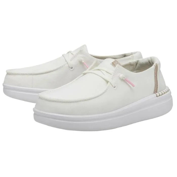 Hey Dude Platforms Wendy Rise White Sparkle 8211 Women