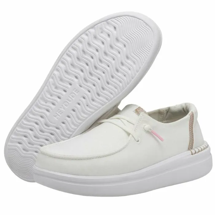 Hey Dude Platforms Wendy Rise White Sparkle 8211 Women