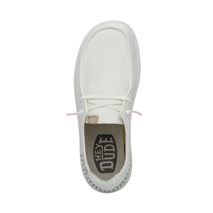 Hey Dude Platforms Wendy Rise White Sparkle 8211 Women