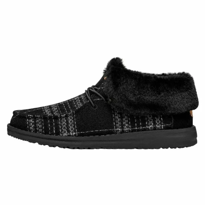 Hey Dude Wendy Wendy Fold Boot Plaid Cozy Black 8211 Women