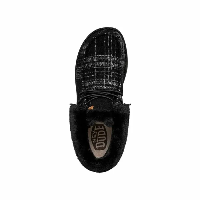 Hey Dude Wendy Wendy Fold Boot Plaid Cozy Black 8211 Women