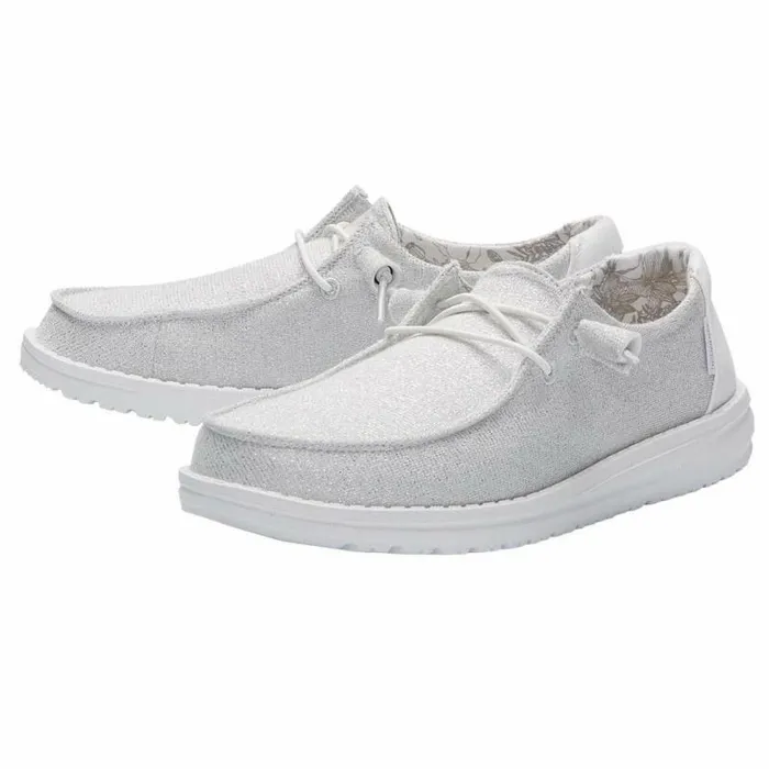 Hey Dude Wendy Wendy Stretch Sparkling White 8211 Women Hey Dude Wendy Wendy Stretch Sparkling White 8211 Women