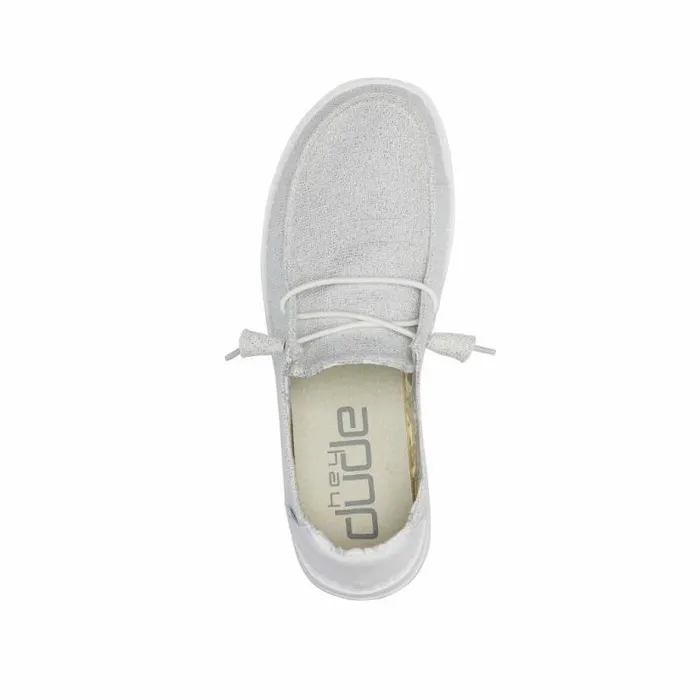 Hey Dude Wendy Wendy Stretch Sparkling White 8211 Women Hey Dude Wendy Wendy Stretch Sparkling White 8211 Women