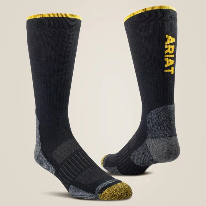 High Performance Tek Work Sock 2 Pair Pack Black MenWomen Ariat Socks