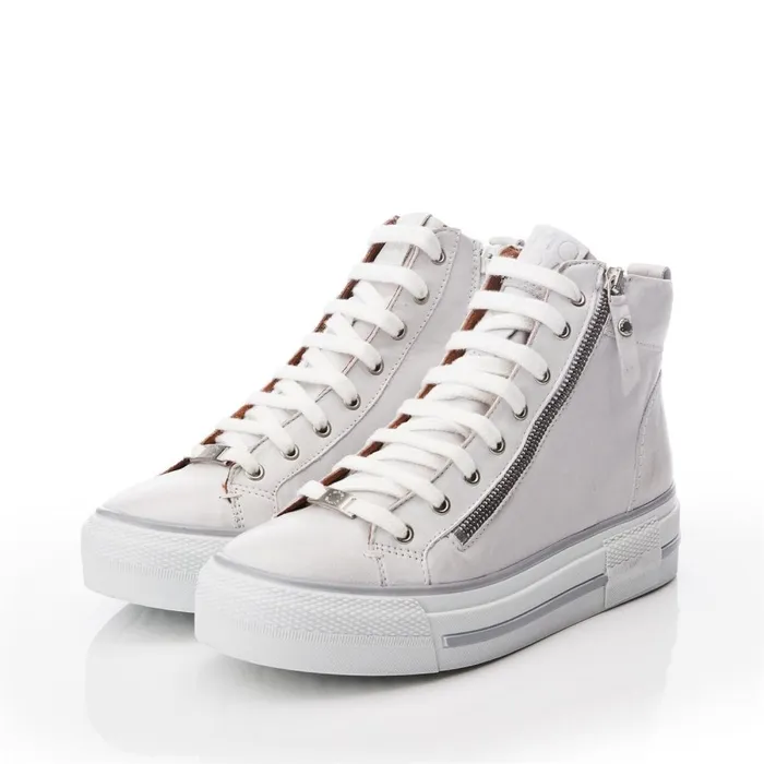 HighTop Trainers Women Moda In Pelle Annaken White Leather