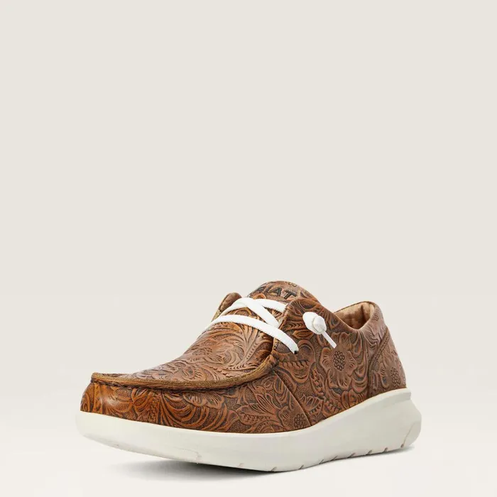 Hilo Brown Floral Emboss Women Ariat Shoes and Sneakers