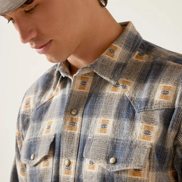 Hiro Retro Fit Shirt Vaporous Gray Men Ariat Button Down Shirts Hiro Retro Fit Shirt Vaporous Gray Men Ariat Button Down Shirts