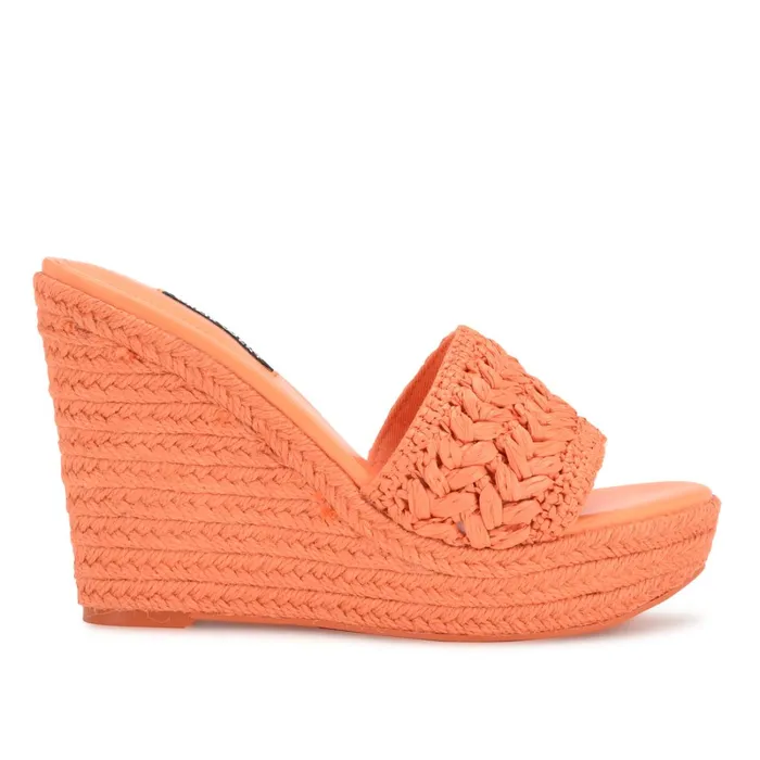 Holand Espadrille Wedge Sandals Orange Women Nine West Sandals
