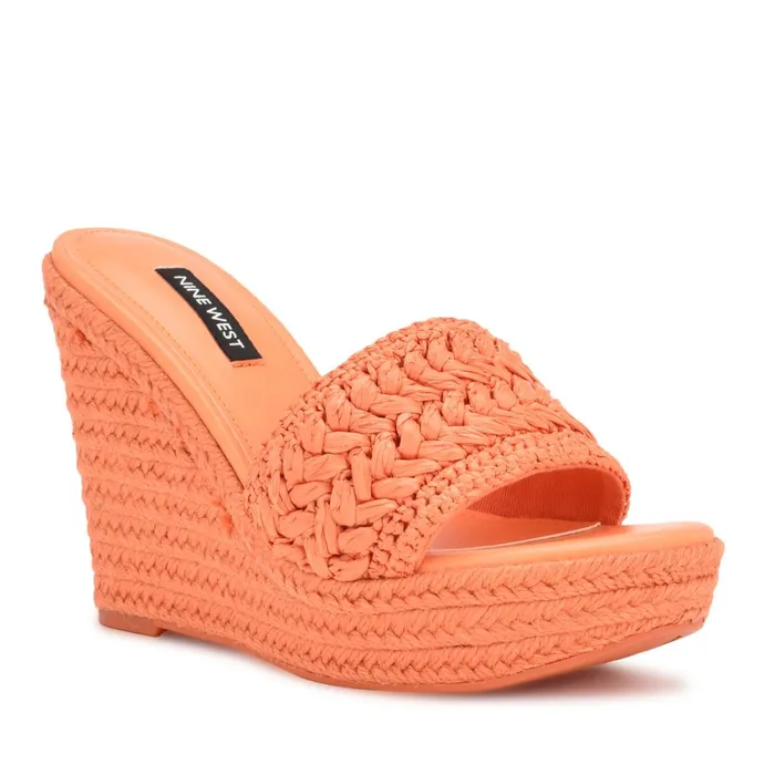 Holand Espadrille Wedge Sandals Orange Women Nine West Sandals