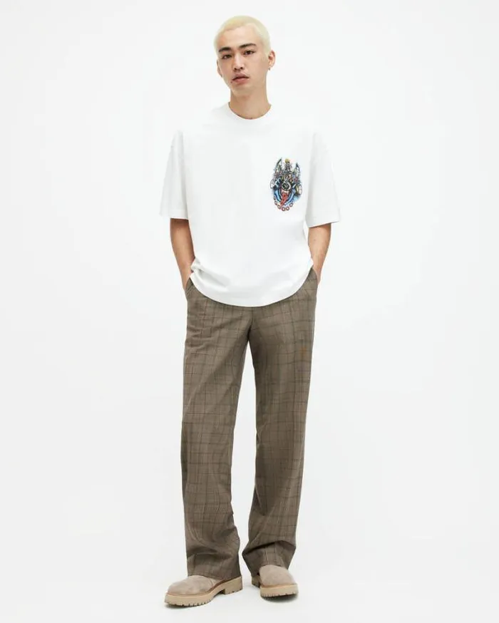 Howl Rider Oversized Printed TShirt Optic White Men AllSaints TShirts