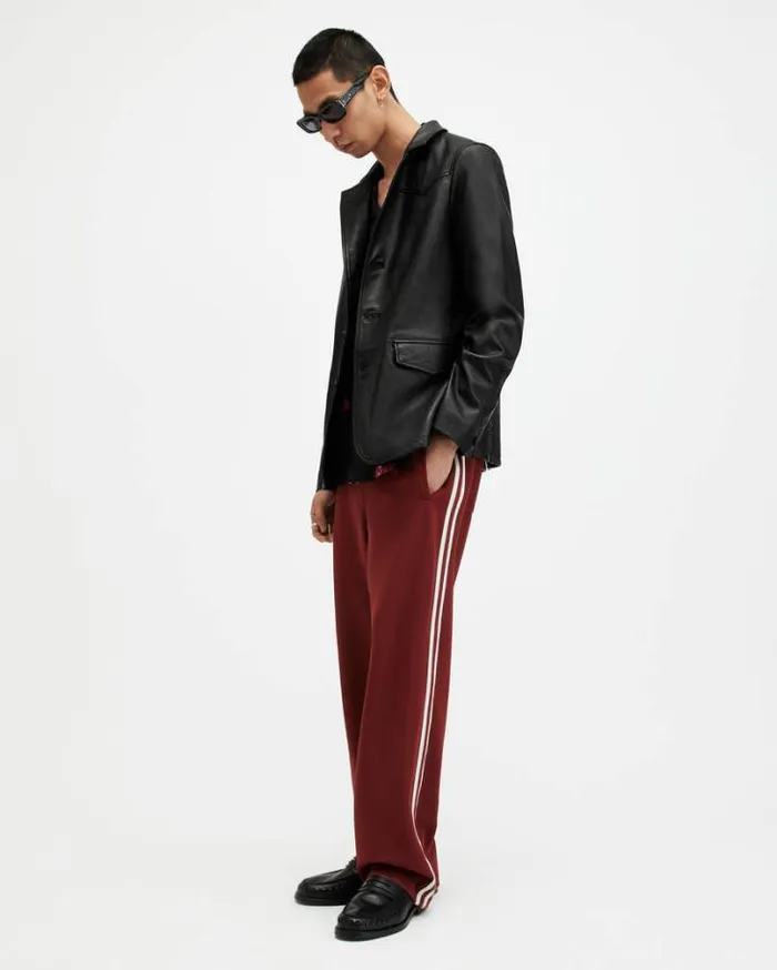 Hunter Leather Blazer Black Men AllSaints Jackets and Coats