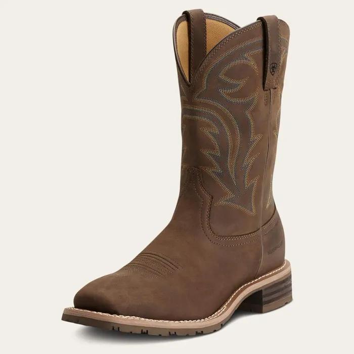 Hybrid Rancher Waterproof Western Boot Oily Distressed Brown Men Ariat Western Boots