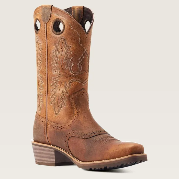 Hybrid Roughstock Square Toe Cowboy Boot Sorrel Crunch Men Ariat Western Boots Hybrid Roughstock Square Toe Cowboy Boot Sorrel Crunch Men Ariat Western Boots