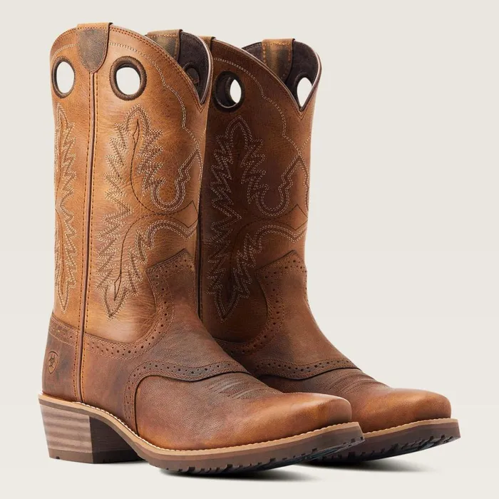Hybrid Roughstock Square Toe Cowboy Boot Sorrel Crunch Men Ariat Western Boots Hybrid Roughstock Square Toe Cowboy Boot Sorrel Crunch Men Ariat Western Boots