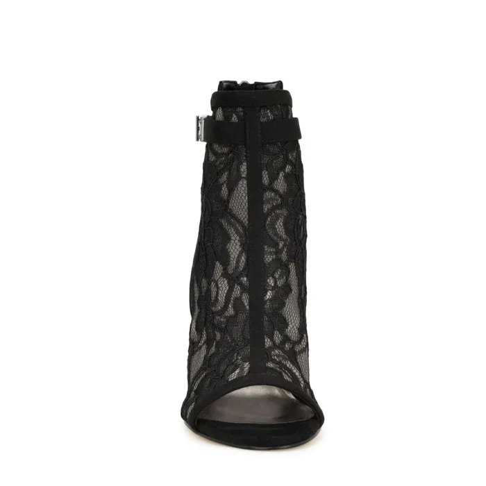 Ididit Mesh Peep Toe Booties Black Lace Women Nine West Boots and Booties Ididit Mesh Peep Toe Booties Black Lace Women Nine West Boots and Booties