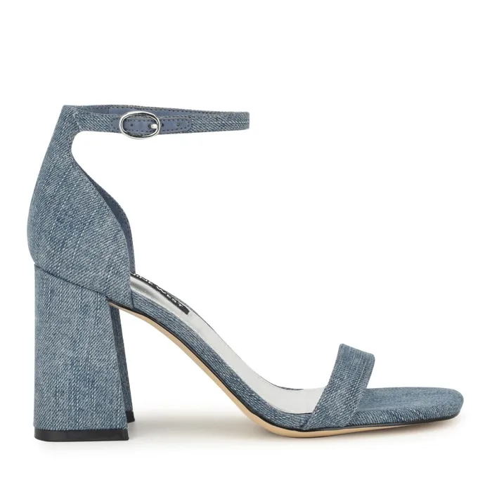 Ilea Ankle Strap Sandals Denim Women Nine West Dress