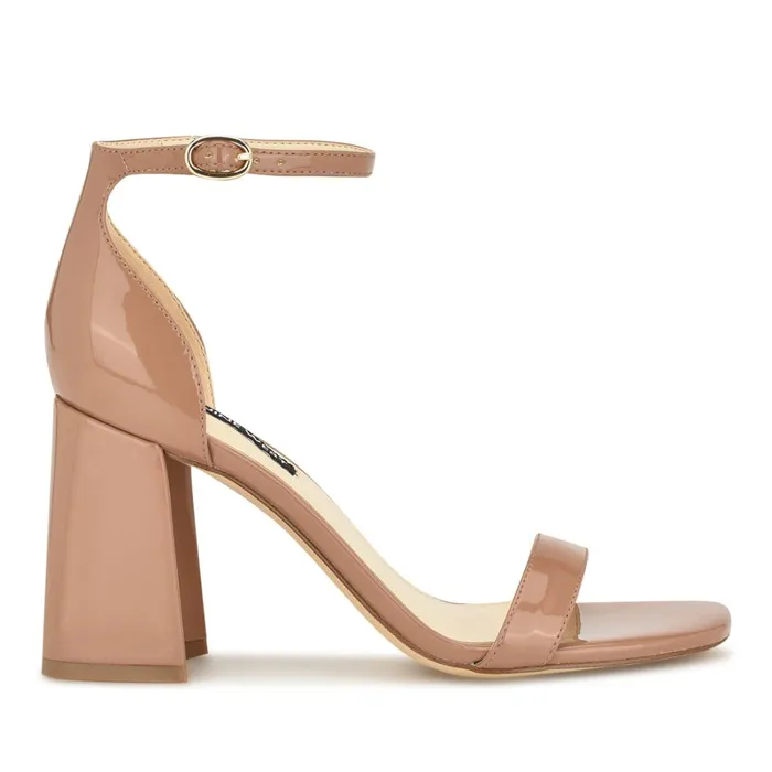 Ilea Ankle Strap Sandals Medium Natural Patent Women Nine West Sandals