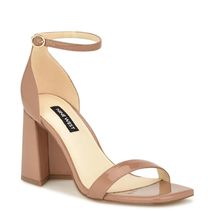 Ilea Ankle Strap Sandals Medium Natural Patent Women Nine West Sandals Ilea Ankle Strap Sandals Medium Natural Patent Women Nine West Sandals