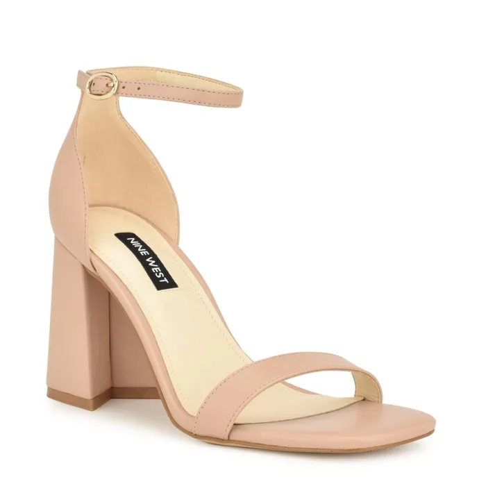 Ilea Ankle Strap Sandals Natural Women Nine West Heeled