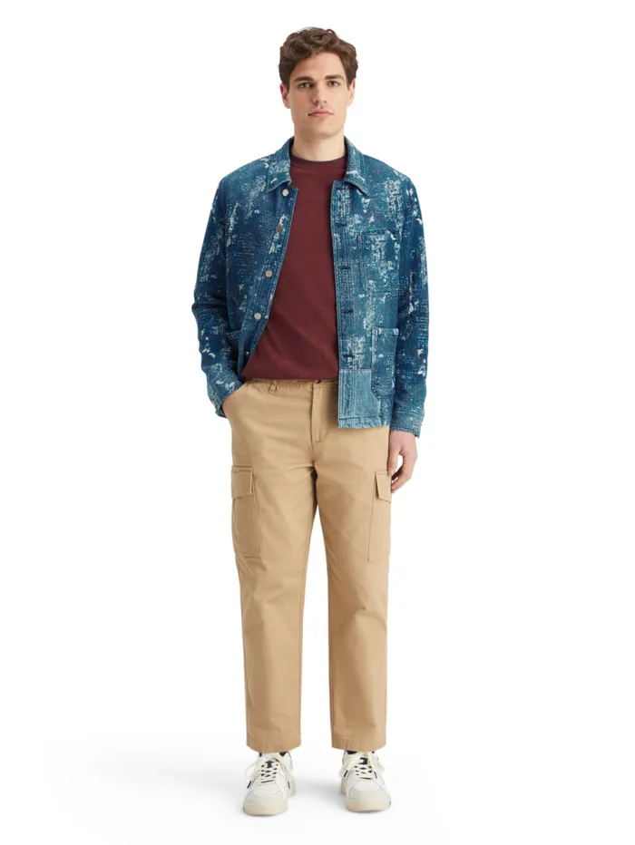 Indigo Jacquard Denim Workwear Jacket With Wash Effects Denim Jacquard Men Scotch and Soda Jackets and Coats Indigo Jacquard Denim Workwear Jacket With Wash Effects Denim Jacquard Men Scotch and Soda Jackets and Coats