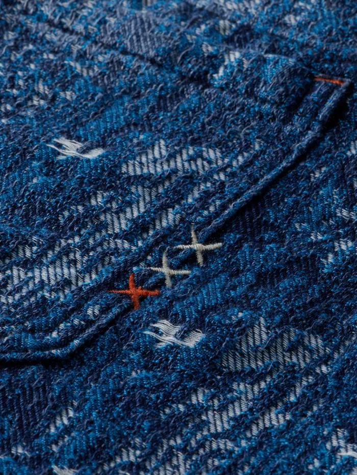 Indigo Jacquard Denim Workwear Jacket With Wash Effects Denim Jacquard Men Scotch and Soda Jackets and Coats Indigo Jacquard Denim Workwear Jacket With Wash Effects Denim Jacquard Men Scotch and Soda Jackets and Coats